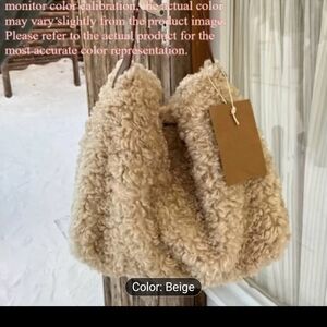 Cozy Beige Faux Fur Bag